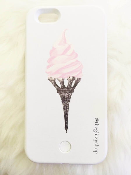 "Eiffel Cream" LED Selfie Case-CLEARANCE - The Glitzy Shop