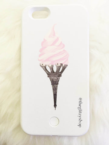 "Eiffel Cream" LED Selfie Case-CLEARANCE - The Glitzy Shop