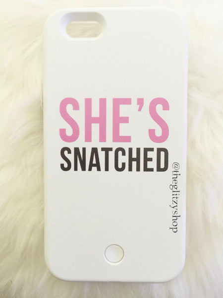 "She's Snatched" LED selfie case-CLEARANCE - The Glitzy Shop