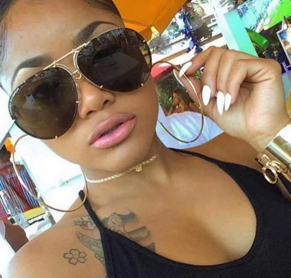 "Almost Famous" Aviators Brown - The Glitzy Shop