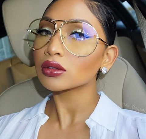 "Almost Famous" Aviators Clear - The Glitzy Shop