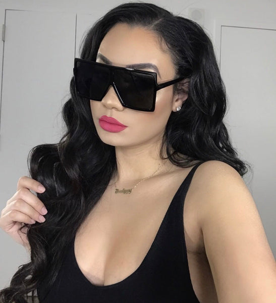 “Fierce” flat top square sunglasses - The Glitzy Shop