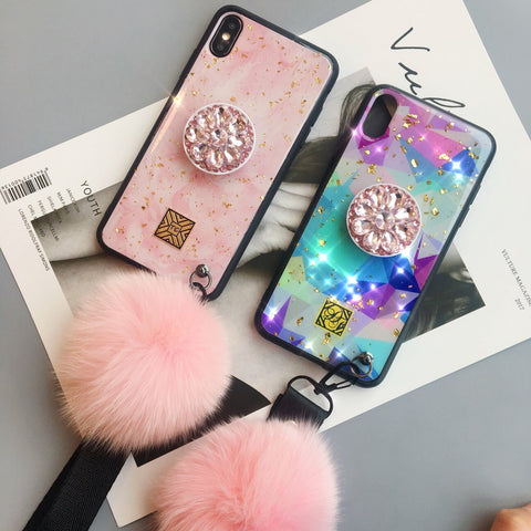 Glitter Iphone Case with tassel & blinged holder - The Glitzy Shop