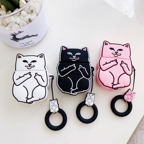 Rude Cat AirPod Case Cover - The Glitzy Shop