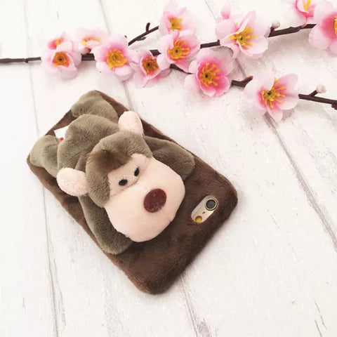 Monkey furry animal case-Iphone - The Glitzy Shop